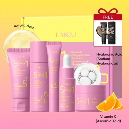 LAIKOU 5 in 1 Glow Up Super Set – Brightening & Hydrating Skincare Gift Box