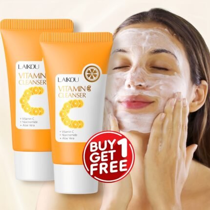 LAIKOU Vitamin C Cleanser 50 g + Japan Sakura Cleanser 50 g – Oil Control & Deep Pore Cleansing Duo