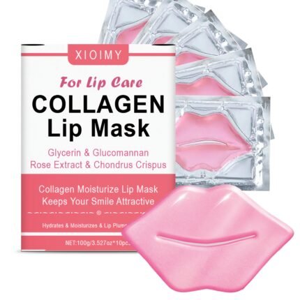 10pcs XIOIMY Collagen & Rose Lip Mask – Intensive Moisturizing Lip Care